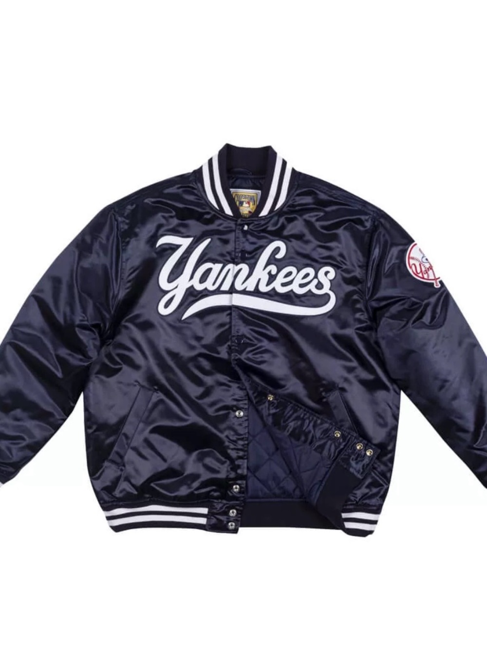 NY Yankees Vintage 90s Athletic Jacket Blue Satin Bomber Style
Varsity Jackets